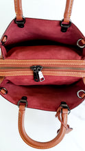 Load image into Gallery viewer, Coach 1941 Rogue 31 Bag in Saddle Brown Pebble Leather &amp; Wine Burgundy Suede Lining Coach 38124
