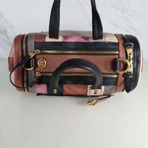 RARE Coach Shuffle Bag in Limited Edition - Patchwork Panelled Leather Pink & Brown