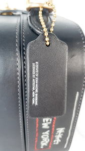 Coach x Jean-Michel Basquiat Square Bag with Banana artwork - Smooth Black Leather Crossbody Bag Handbag Coach 6898