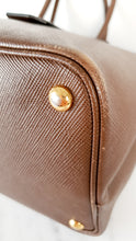Load image into Gallery viewer, Large Prada Double Tote Saffiano Cuir Cacao Brown Handbag - Nappa Leather Lining 
