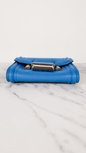 Versace Medusa Blue Crossbody Flap bag in Smooth Leather - Light Blue Clutch