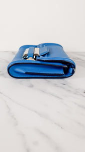 Versace Medusa Blue Crossbody Flap bag in Smooth Leather - Light Blue Clutch