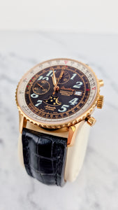 Breitling Eclipse Montbrilliant 18K Yellow Rose Gold Watch Moonphase Chronograph Full Set Box & PapersH43330