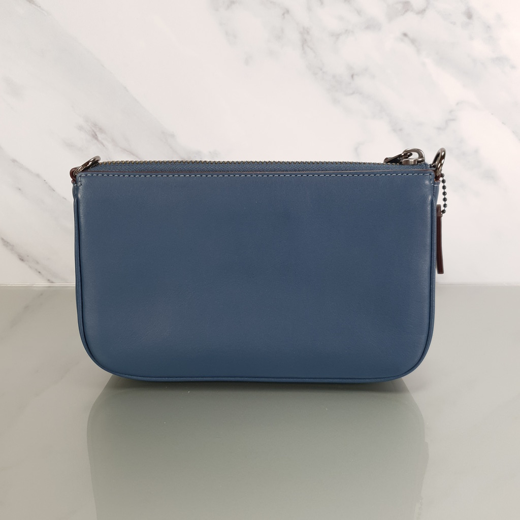 Navy blue coach online wristlet