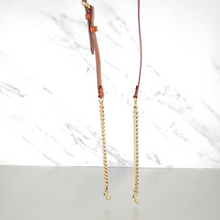 Load image into Gallery viewer, Coach Strap Tea Rose Details Brass Chains
