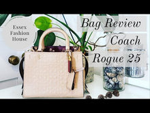 Load and play video in Gallery viewer, Coach Rogue 25 Beechwood Signature Floral Bow Video REview DEtails up close
